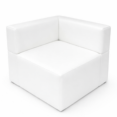 White leather modular corner lounge chair