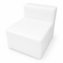 White leather armless modular lounge chair